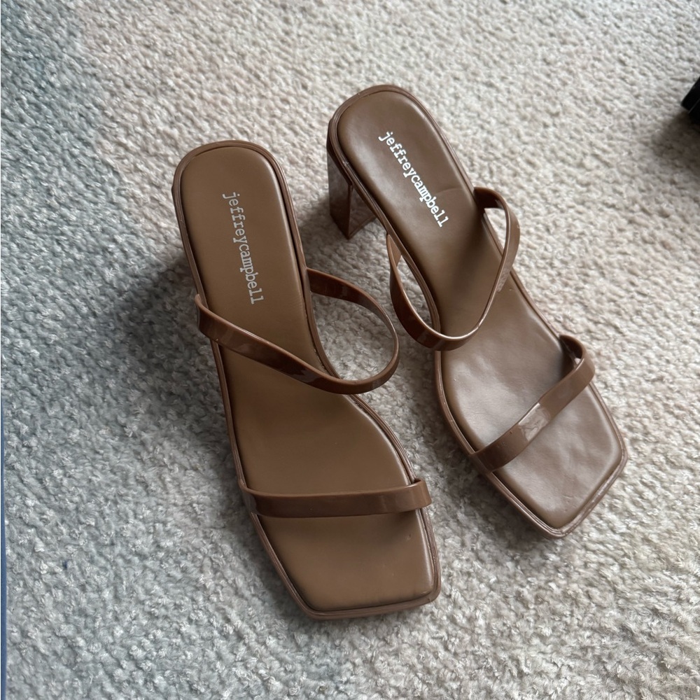 Jeffrey Campbell tan heels